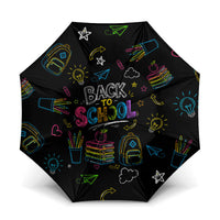 Back To School New Year New Chapter Umbrella Colorful Neon Chalkboard Doodle School Supplies