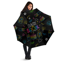 Back To School New Year New Chapter Umbrella Colorful Neon Chalkboard Doodle School Supplies