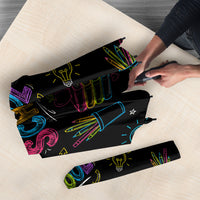 Back To School New Year New Chapter Umbrella Colorful Neon Chalkboard Doodle School Supplies