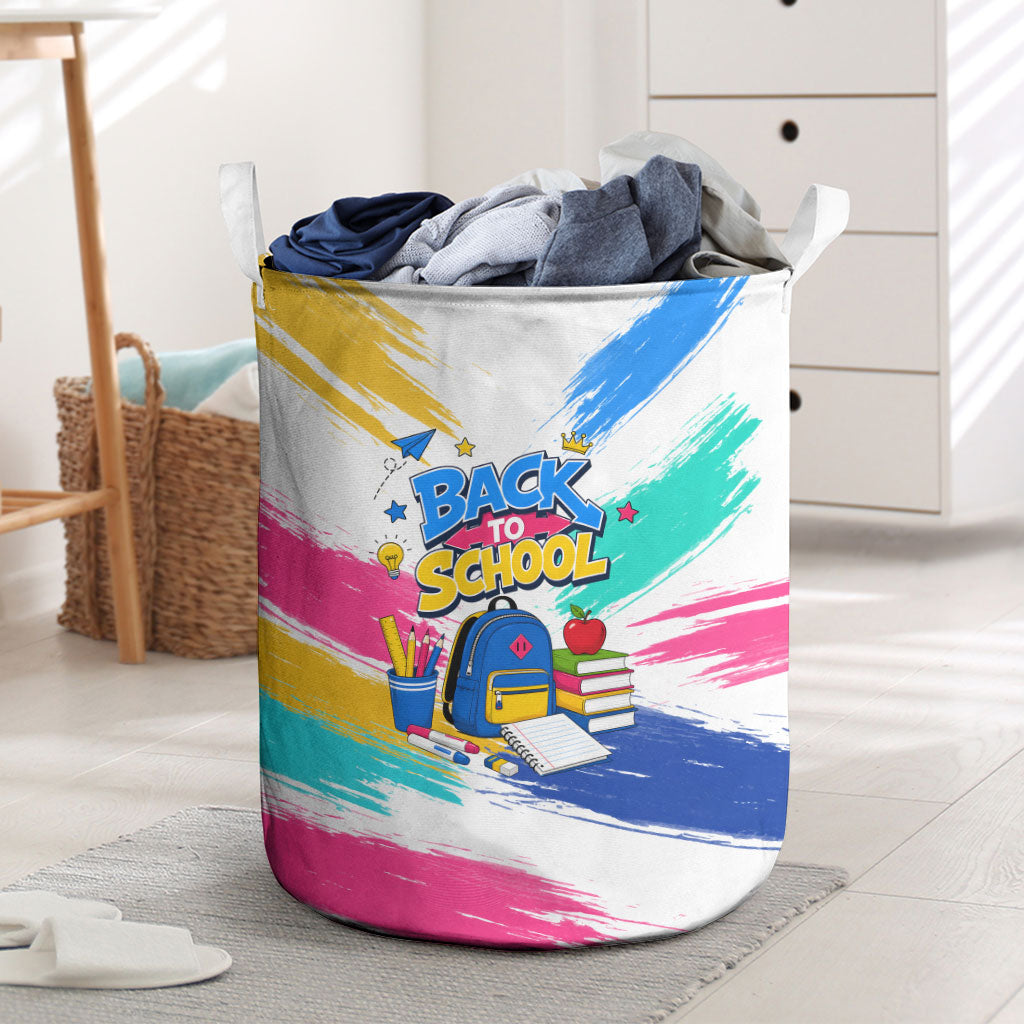 Back To School Laundry Basket New Year New Chapter Colorful Paint Splatter