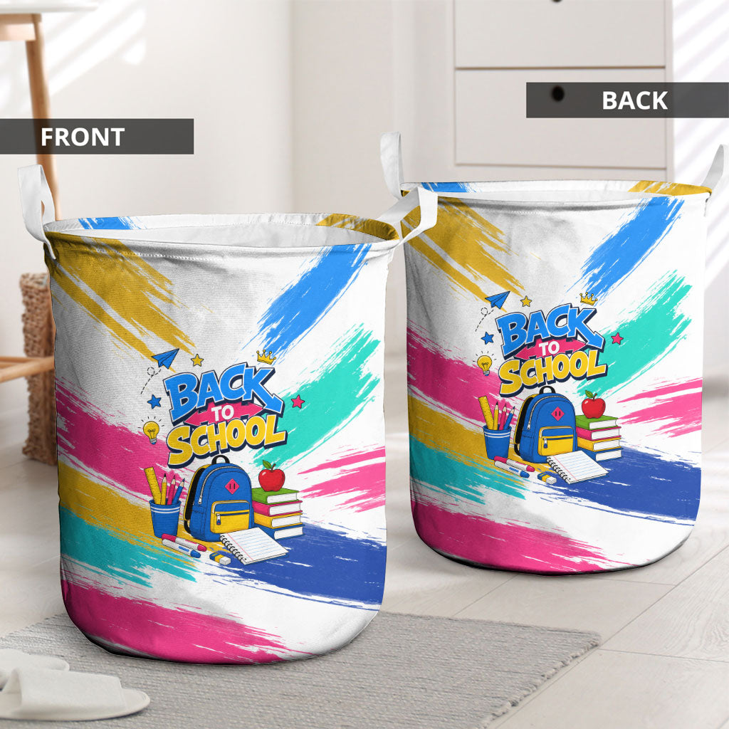 Back To School Laundry Basket New Year New Chapter Colorful Paint Splatter