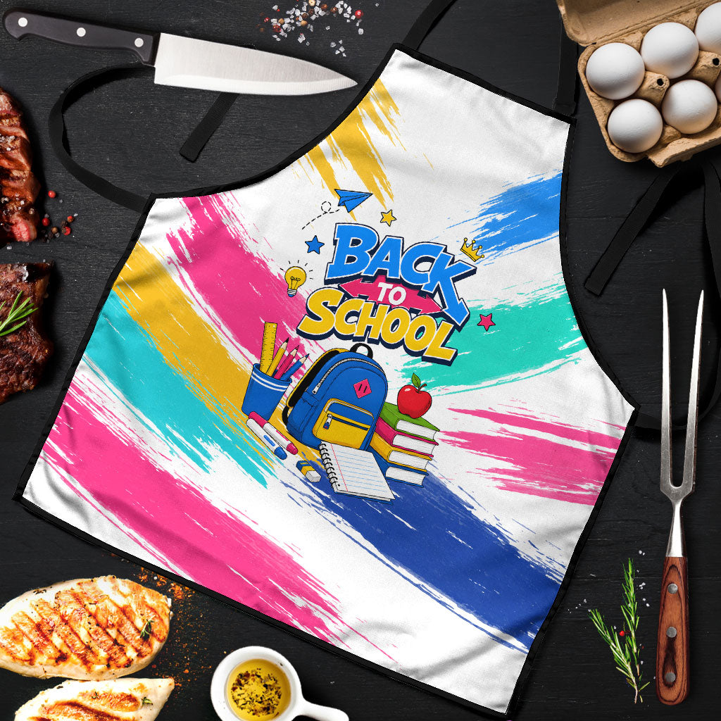 Back To School Apron New Year New Chapter Colorful Paint Splatter