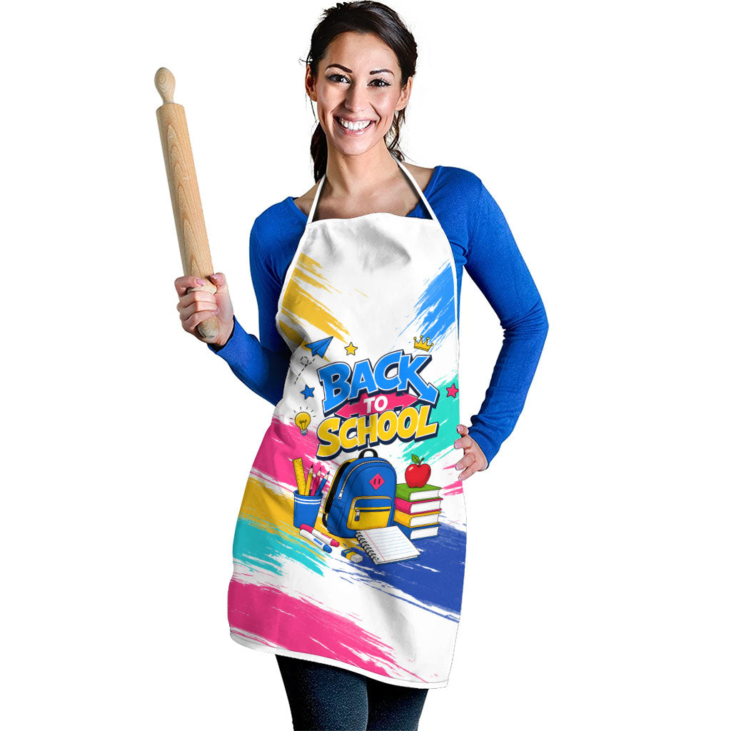 Back To School Apron New Year New Chapter Colorful Paint Splatter