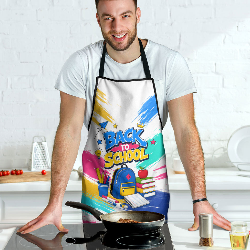 Back To School Apron New Year New Chapter Colorful Paint Splatter