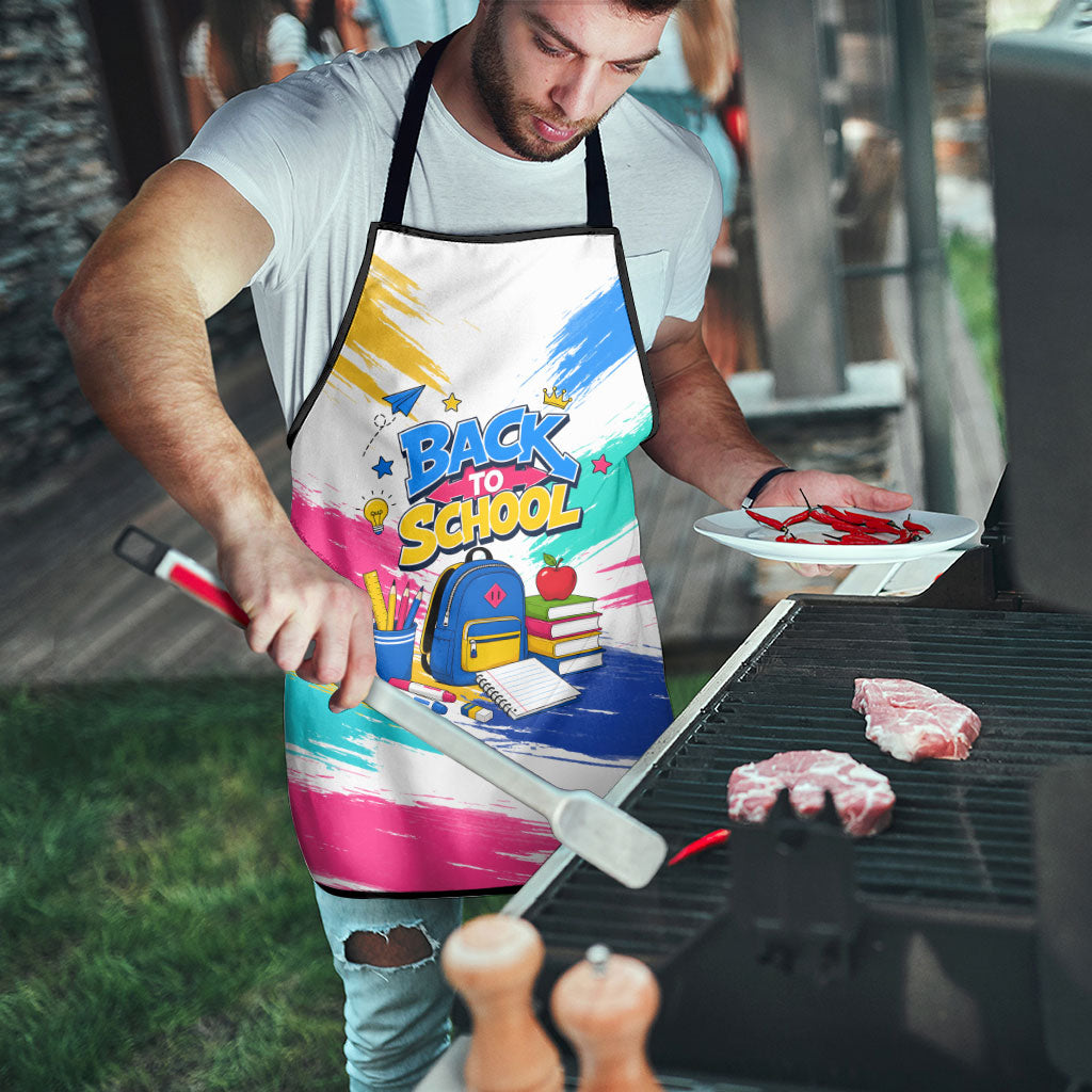 Back To School Apron New Year New Chapter Colorful Paint Splatter