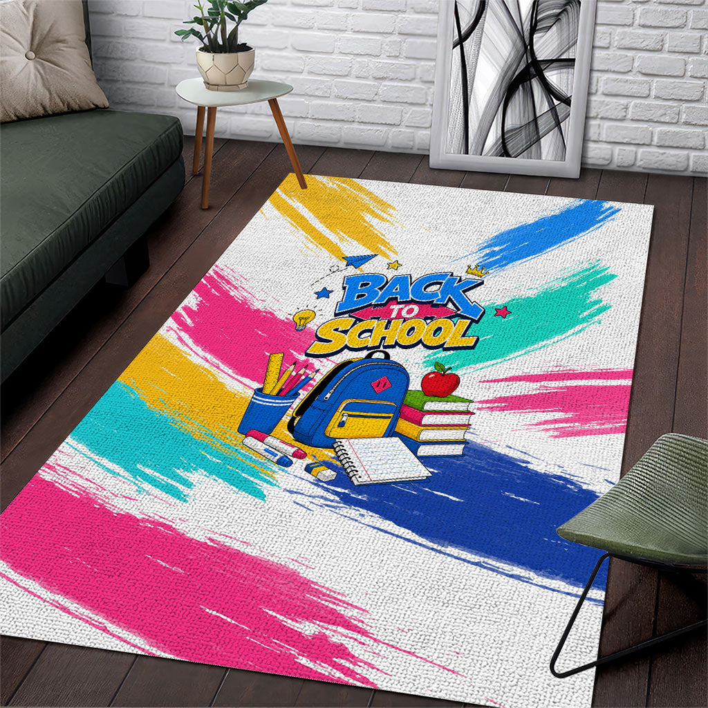 Back To School Area Rug New Year New Chapter Colorful Paint Splatter