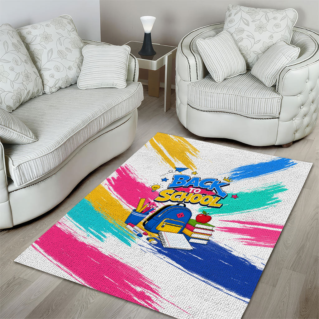 Back To School Area Rug New Year New Chapter Colorful Paint Splatter