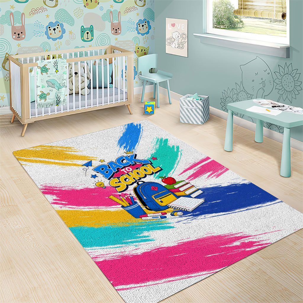 Back To School Area Rug New Year New Chapter Colorful Paint Splatter