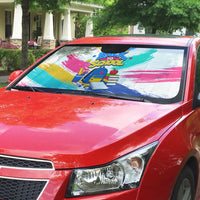 Back To School Auto Sun Shade New Year New Chapter Colorful Paint Splatter