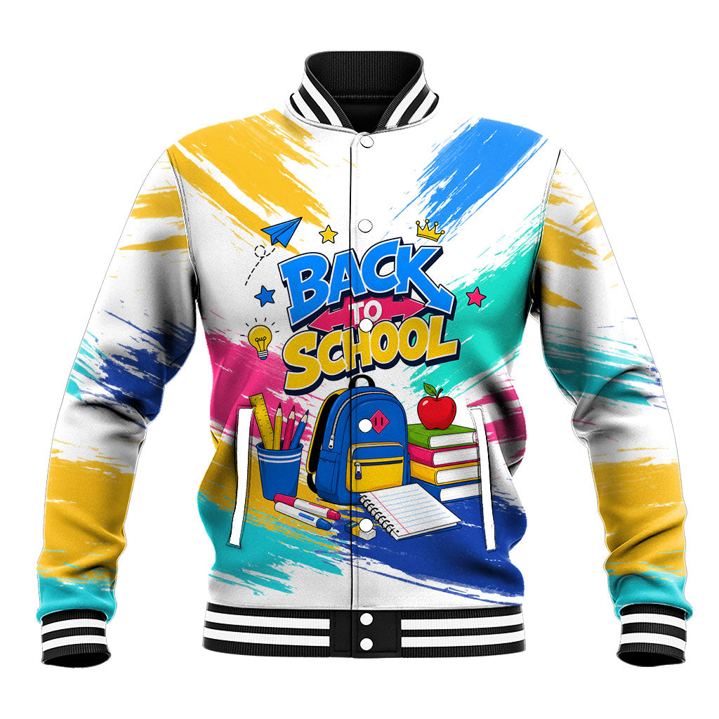Back To School Baseball Jacket New Year New Chapter Colorful Paint Splatter