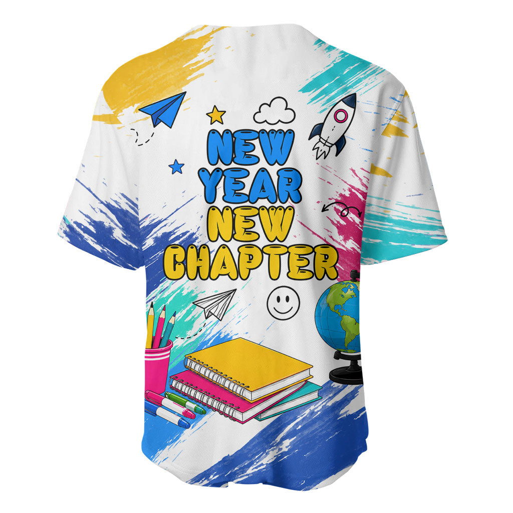 Back To School Baseball Jersey New Year New Chapter Colorful Paint Splatter