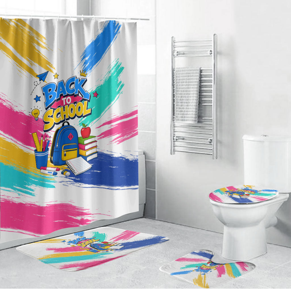 Back To School Bathroom Set New Year New Chapter Colorful Paint Splatter