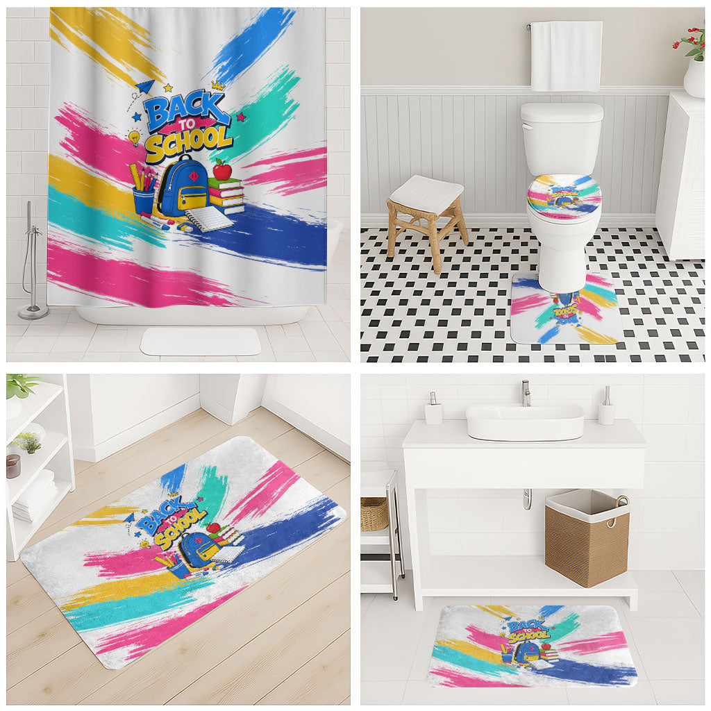 Back To School Bathroom Set New Year New Chapter Colorful Paint Splatter