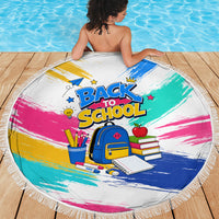 Back To School Beach Blanket New Year New Chapter Colorful Paint Splatter