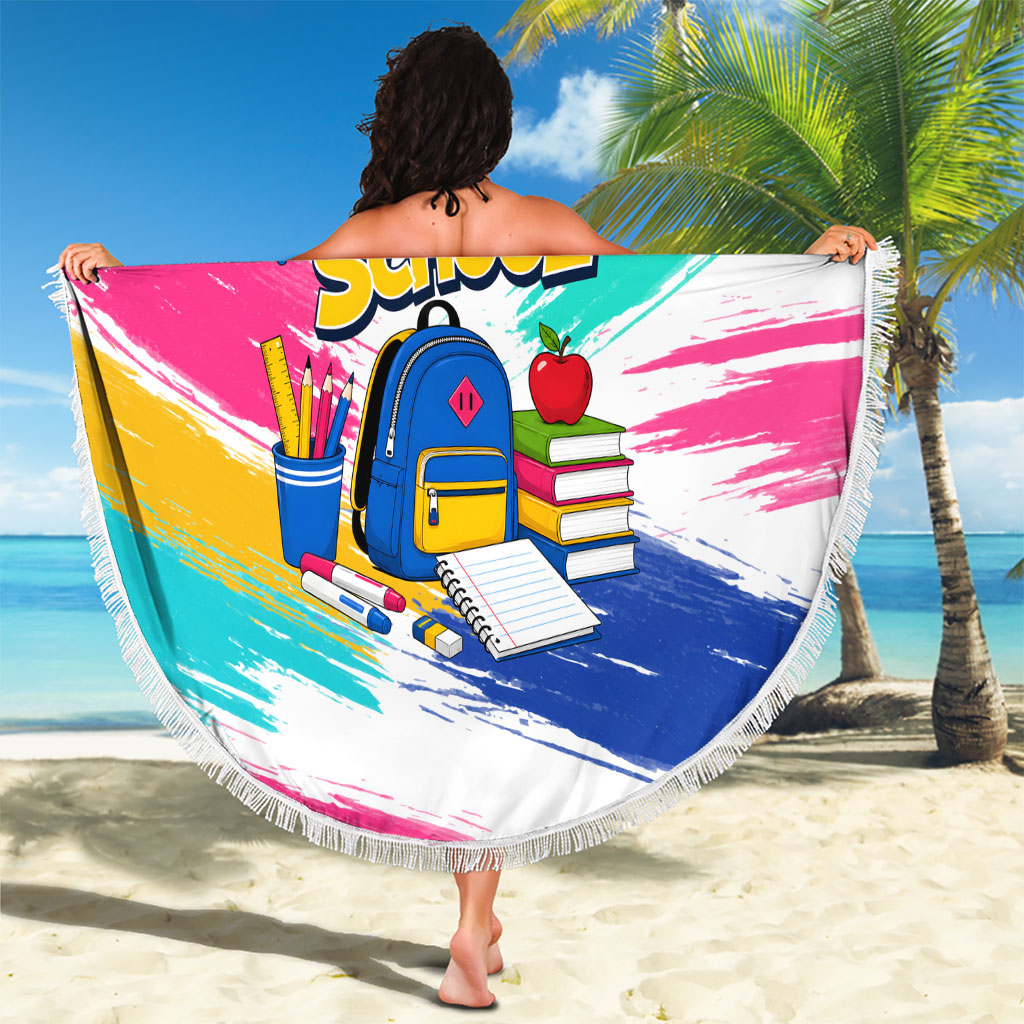 Back To School Beach Blanket New Year New Chapter Colorful Paint Splatter