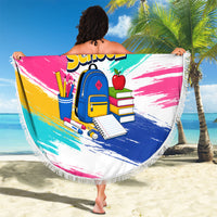 Back To School Beach Blanket New Year New Chapter Colorful Paint Splatter