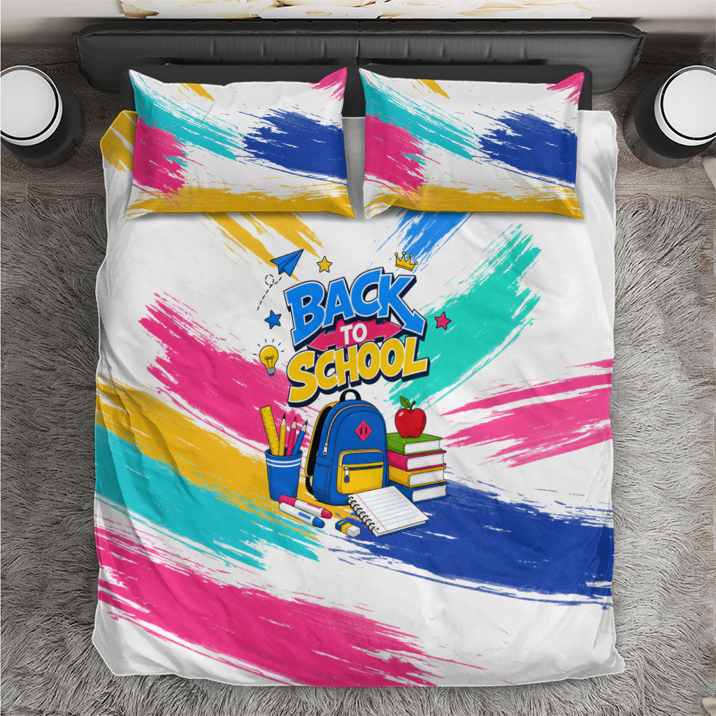 Back To School Bedding Set New Year New Chapter Colorful Paint Splatter