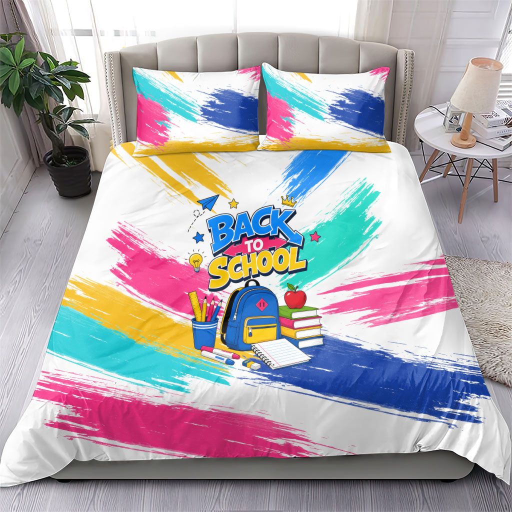 Back To School Bedding Set New Year New Chapter Colorful Paint Splatter
