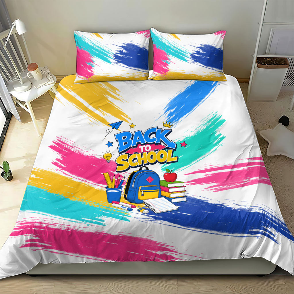 Back To School Bedding Set New Year New Chapter Colorful Paint Splatter