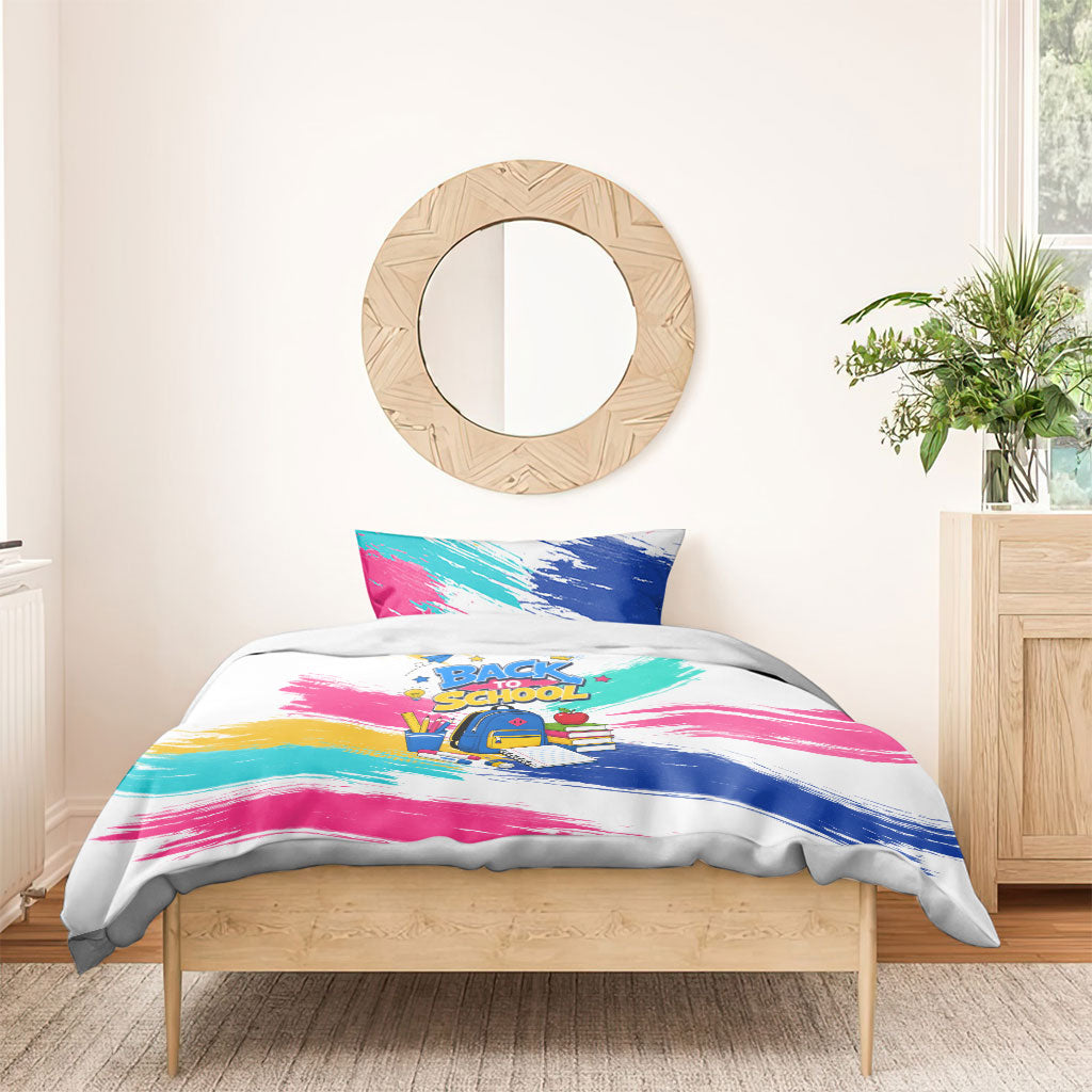 Back To School Bedding Set New Year New Chapter Colorful Paint Splatter