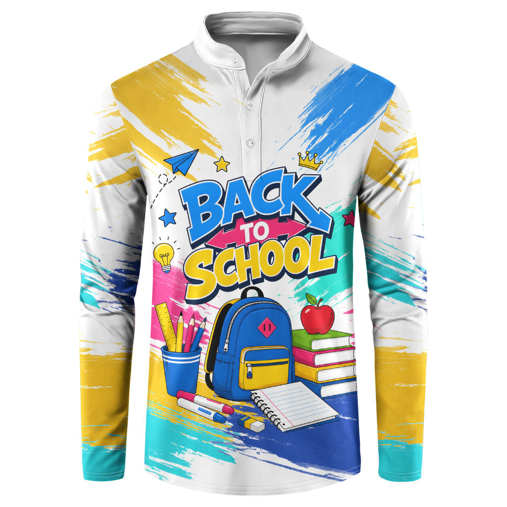 Back To School Button Sweatshirt New Year New Chapter Colorful Paint Splatter