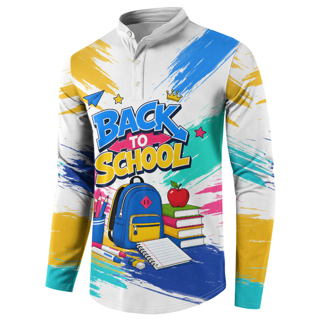 Back To School Button Sweatshirt New Year New Chapter Colorful Paint Splatter