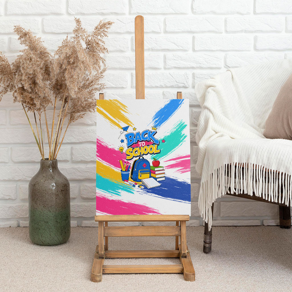 Back To School Canvas Wall Art New Year New Chapter Colorful Paint Splatter