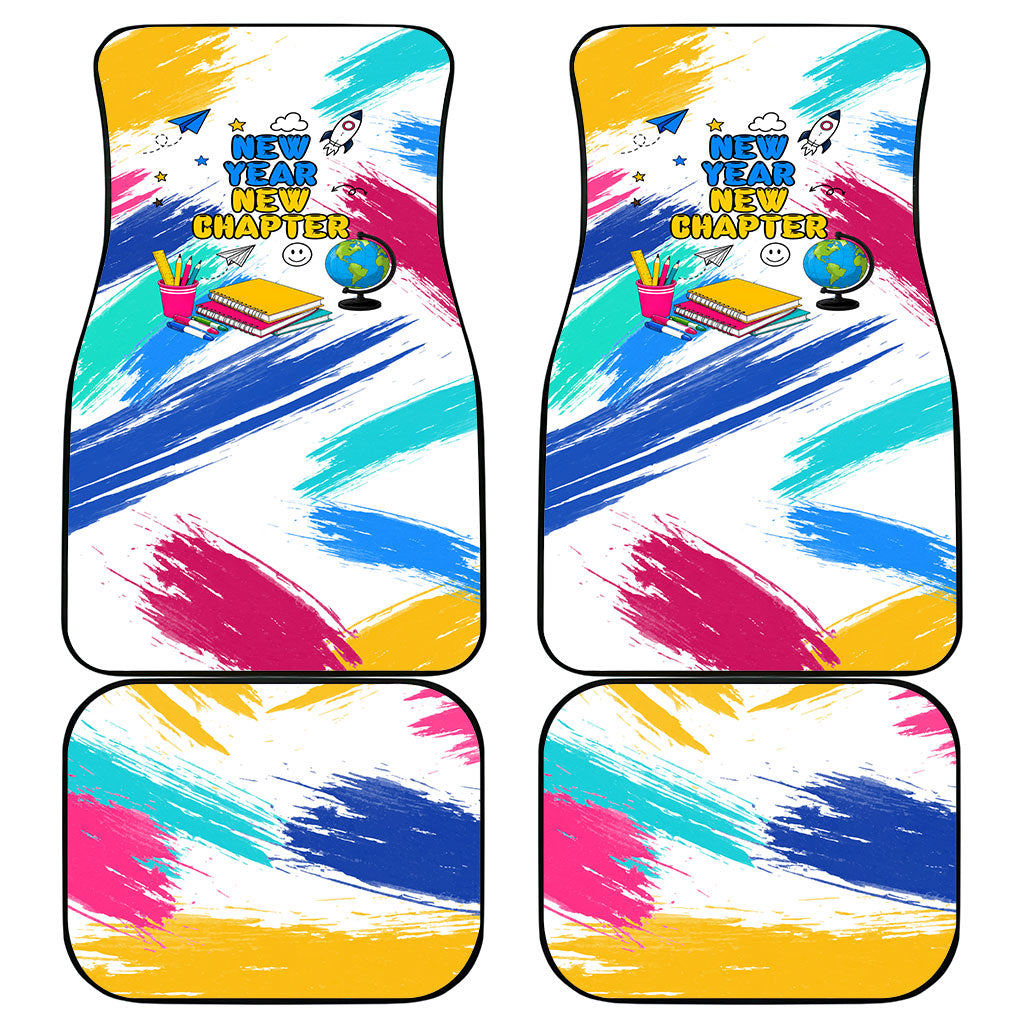 Back To School Car Mats New Year New Chapter Colorful Paint Splatter