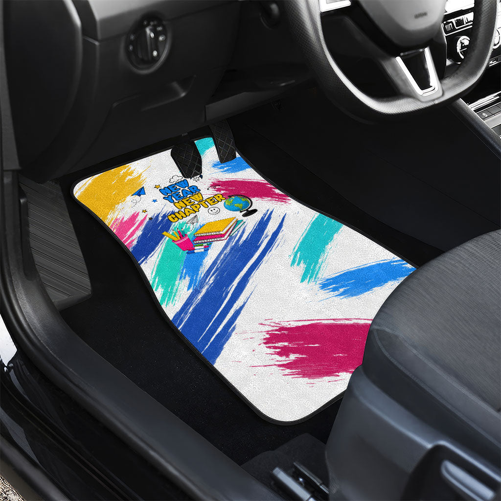 Back To School Car Mats New Year New Chapter Colorful Paint Splatter