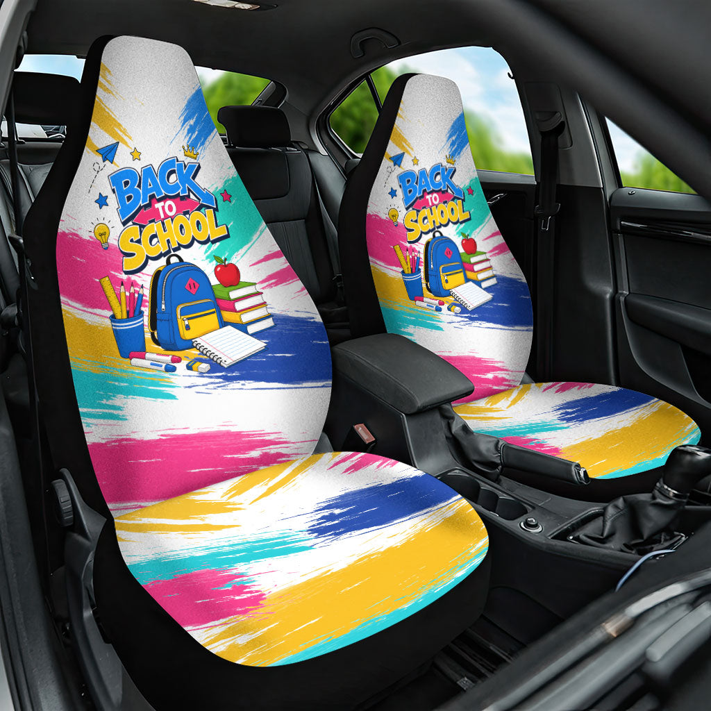 Back To School Car Seat Cover New Year New Chapter Colorful Paint Splatter
