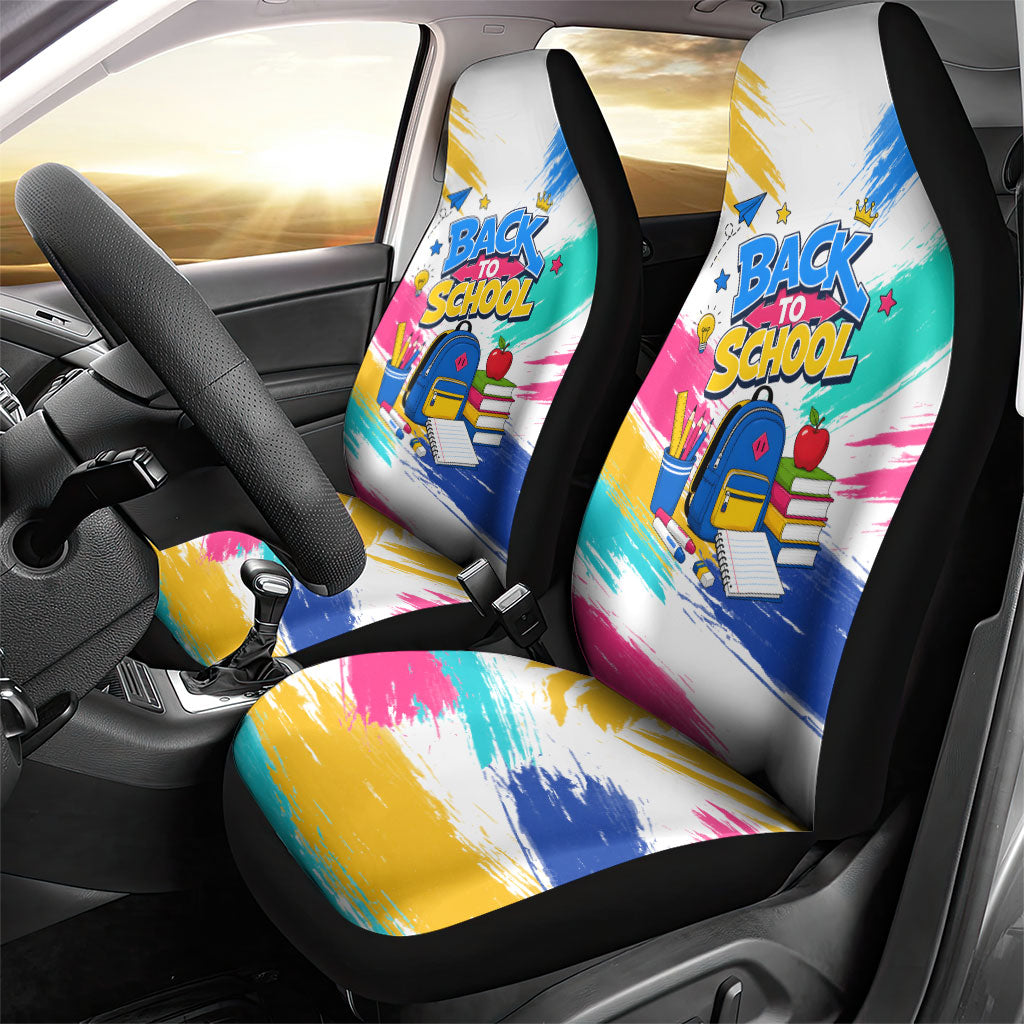 Back To School Car Seat Cover New Year New Chapter Colorful Paint Splatter