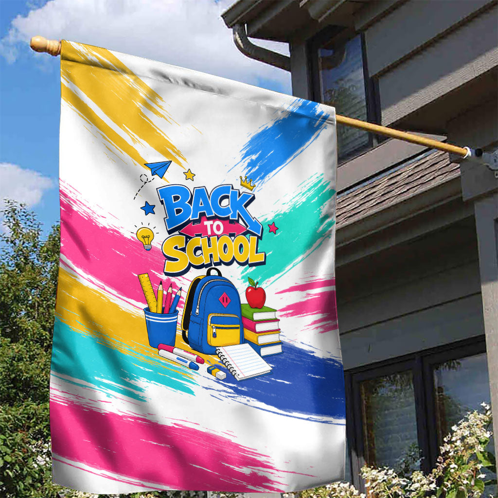 Back To School Garden Flag New Year New Chapter Colorful Paint Splatter