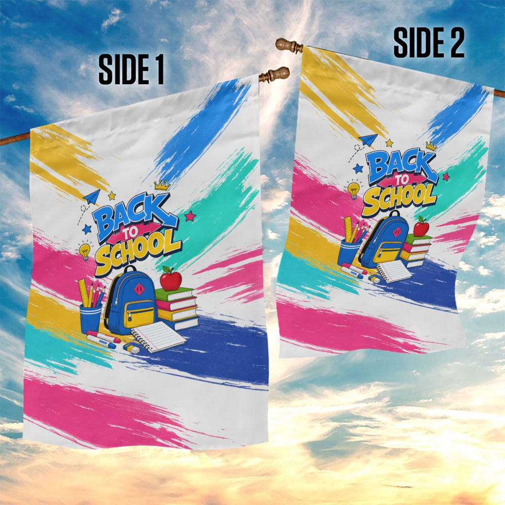 Back To School Garden Flag New Year New Chapter Colorful Paint Splatter