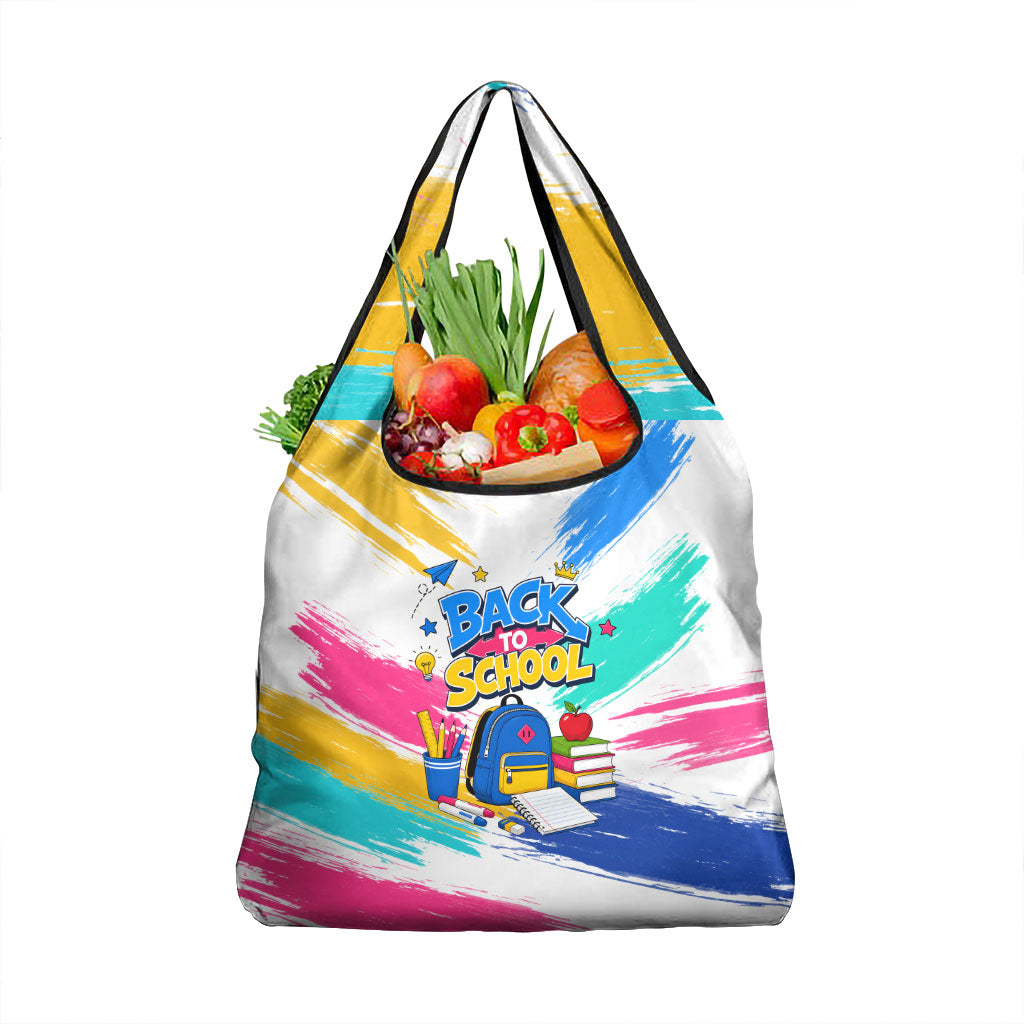 Back To School Grocery Bag New Year New Chapter Colorful Paint Splatter