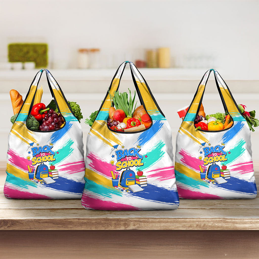 Back To School Grocery Bag New Year New Chapter Colorful Paint Splatter