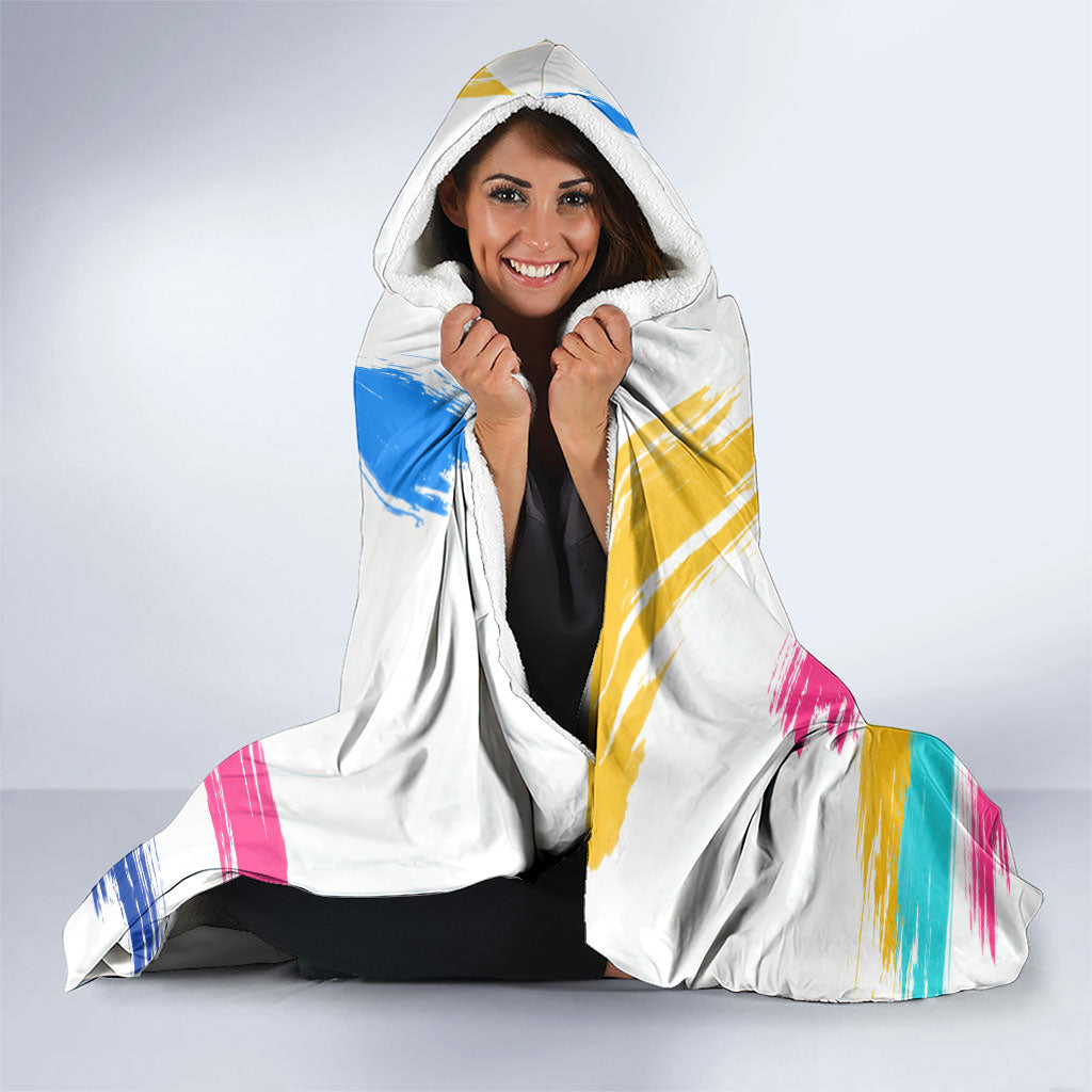 Back To School Hooded Blanket New Year New Chapter Colorful Paint Splatter