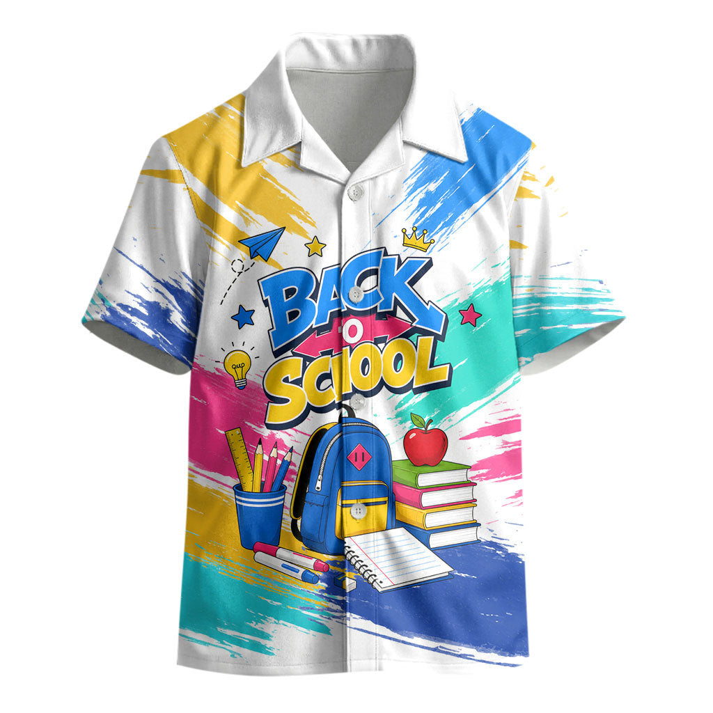 Back To School Kid Hawaiian Shirt New Year New Chapter Colorful Paint Splatter