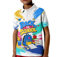 Back To School Kid Polo Shirt New Year New Chapter Colorful Paint Splatter