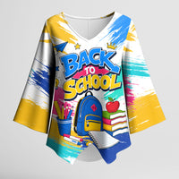 Back To School Kimono Sleeve Blouse New Year New Chapter Colorful Paint Splatter