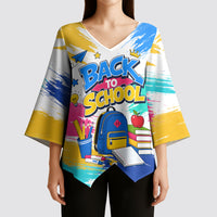 Back To School Kimono Sleeve Blouse New Year New Chapter Colorful Paint Splatter