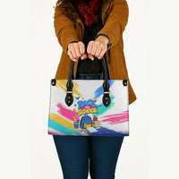 Back To School Leather Bag New Year New Chapter Colorful Paint Splatter