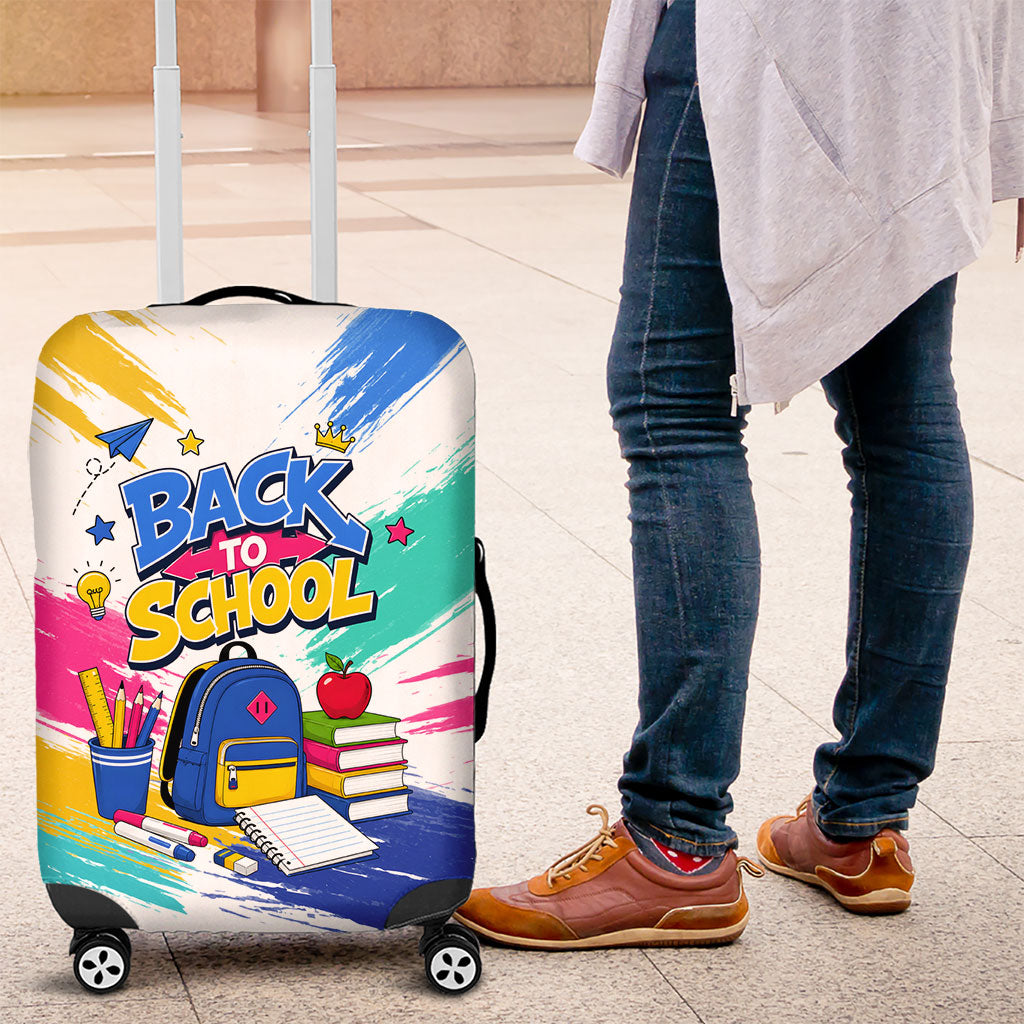 Back To School Luggage Cover New Year New Chapter Colorful Paint Splatter