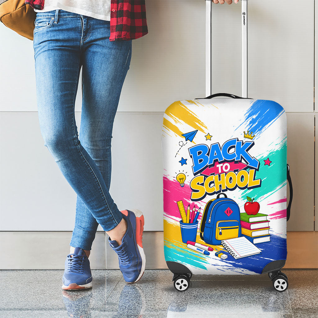 Back To School Luggage Cover New Year New Chapter Colorful Paint Splatter