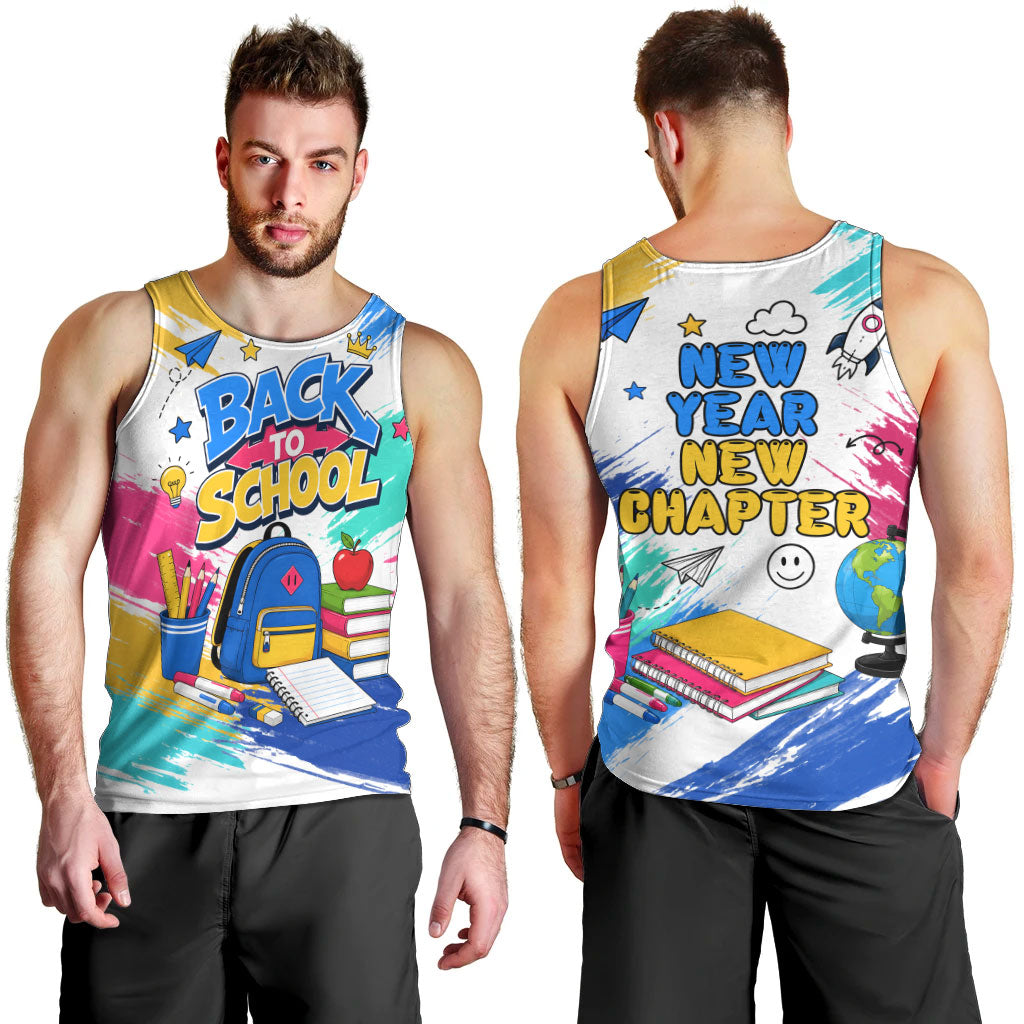 Back To School Men Tank Top New Year New Chapter Colorful Paint Splatter