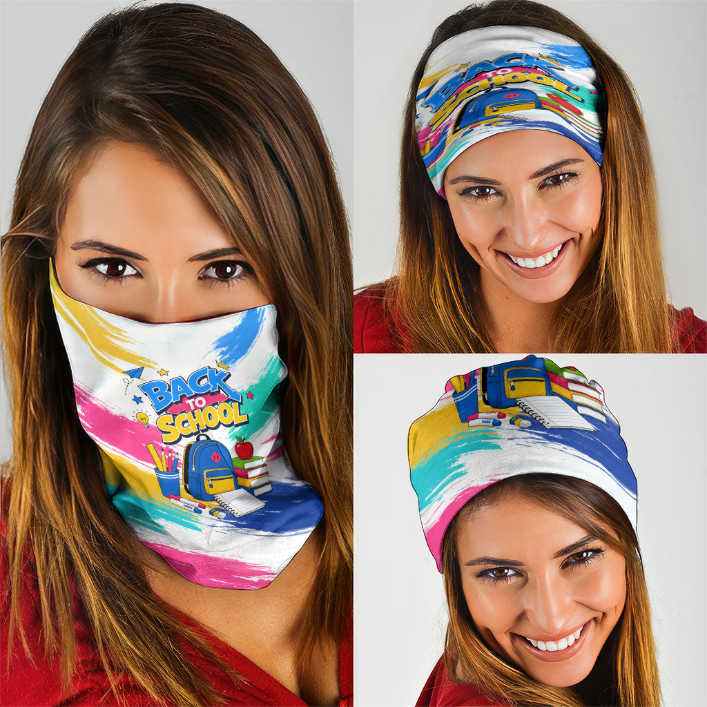 Back To School Neck Gaiter New Year New Chapter Colorful Paint Splatter