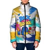 Back To School Padded Jacket New Year New Chapter Colorful Paint Splatter