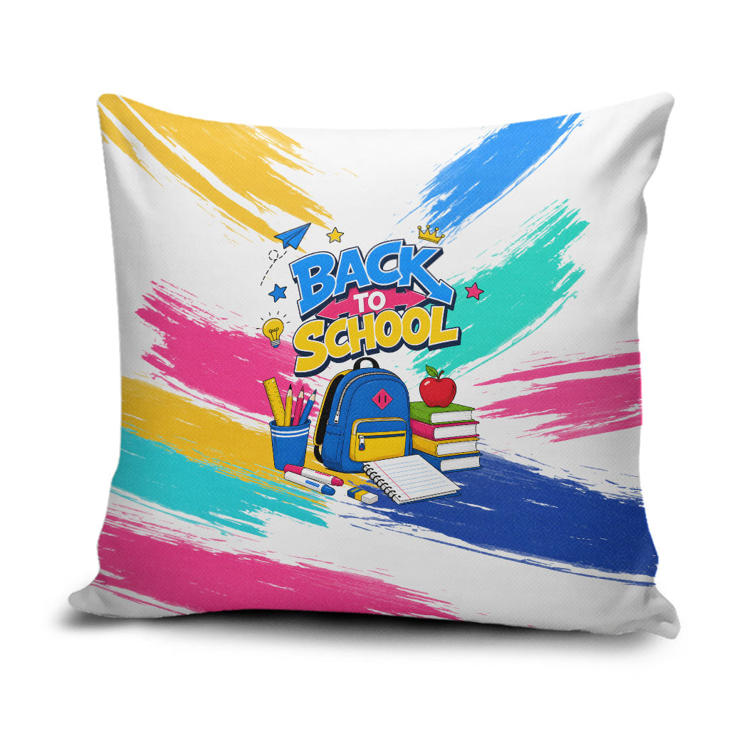 Back To School Pillow Cover New Year New Chapter Colorful Paint Splatter