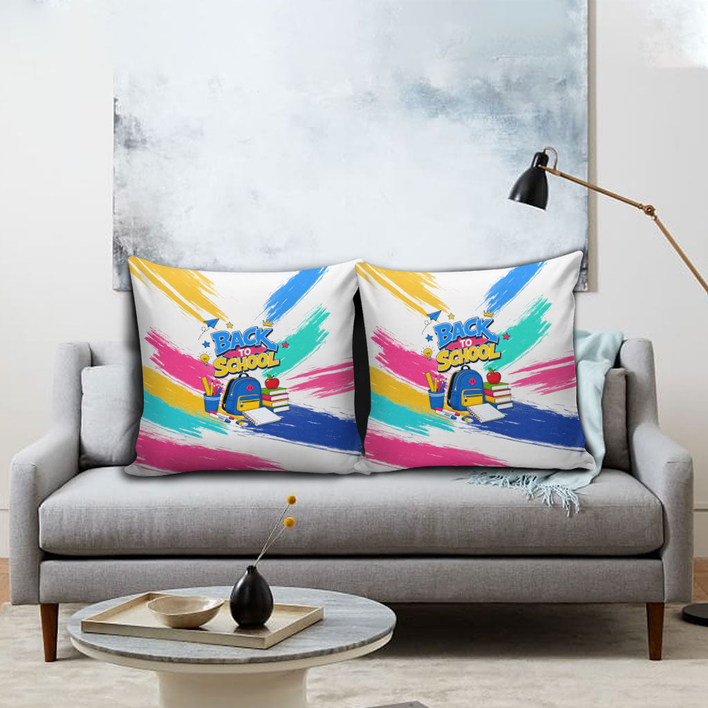 Back To School Pillow Cover New Year New Chapter Colorful Paint Splatter