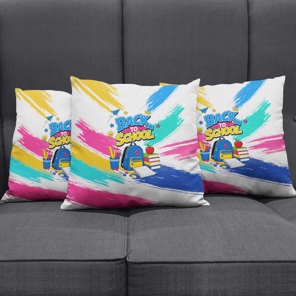 Back To School Pillow Cover New Year New Chapter Colorful Paint Splatter