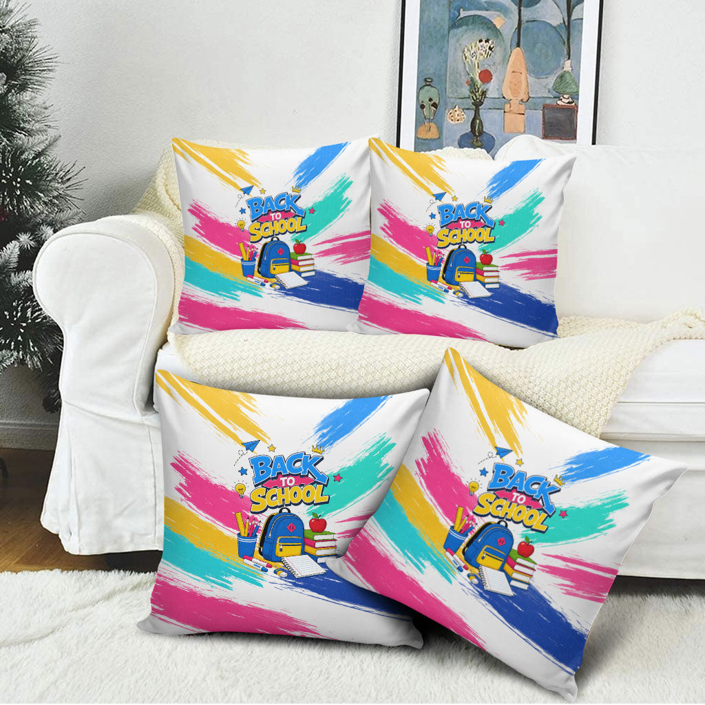 Back To School Pillow Cover New Year New Chapter Colorful Paint Splatter